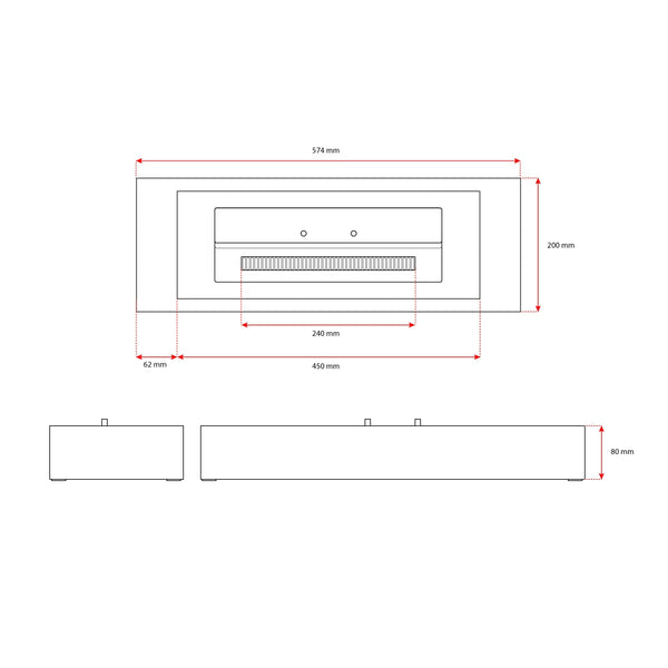 Bioethanol Burner Insert - 57.4 cm