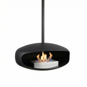 Black UFO-60 Hein & Haugaard handcrafted ceiling-mounted fireplace
