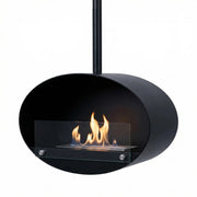 Halifax Black Oval Suspended Bio Fireplace 60 cm