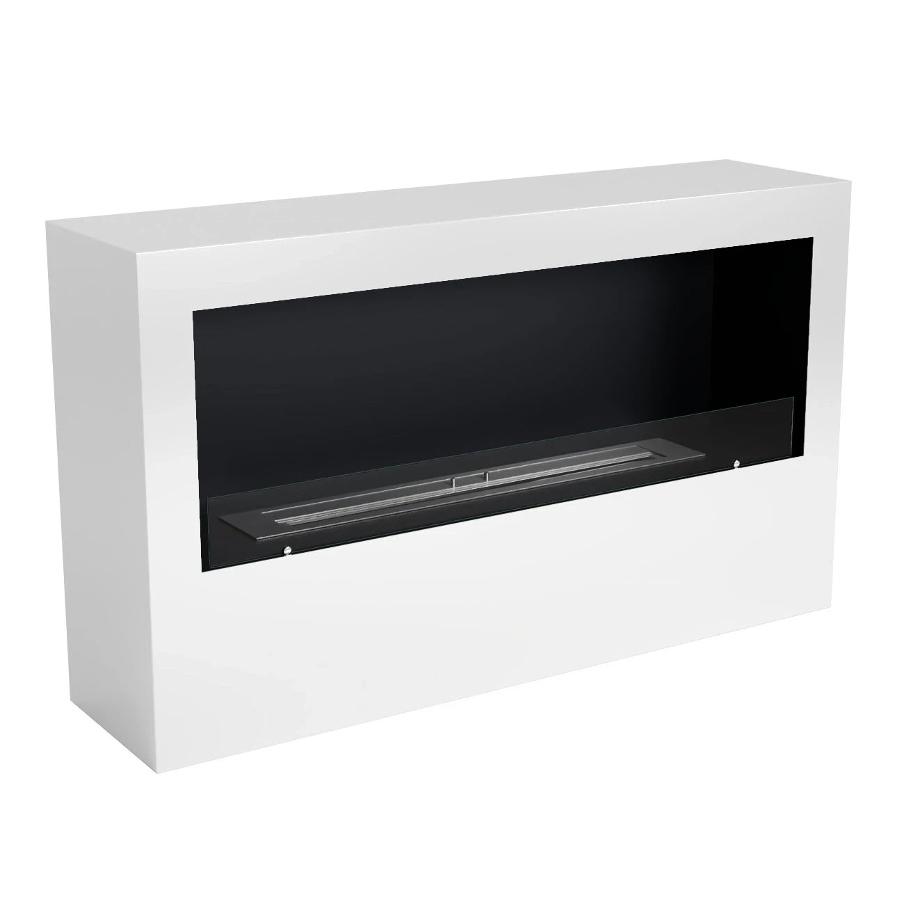 Bismarck White - Freestanding 1-Sided Bio Fireplace