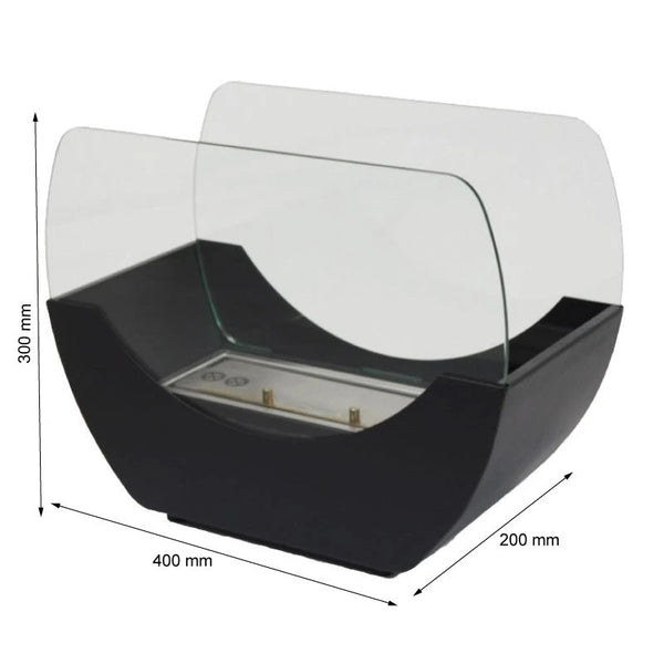 Lareira a Bioetanol de Mesa em Berço - Preto