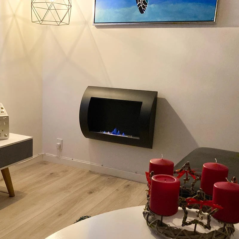 Ocean - Black Bio Wall Fireplace
