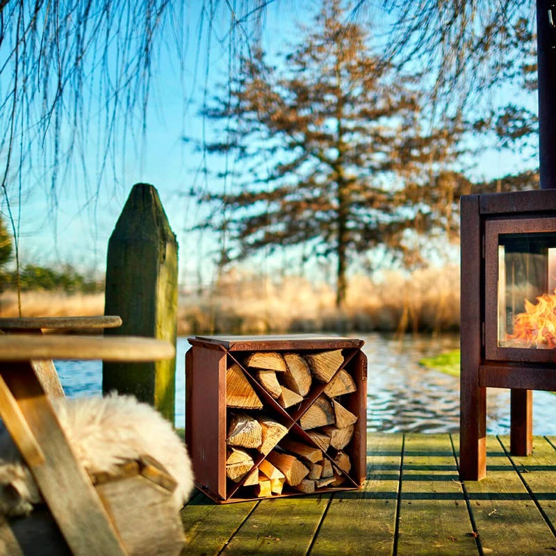 Corten Steel Firewood Storage Module