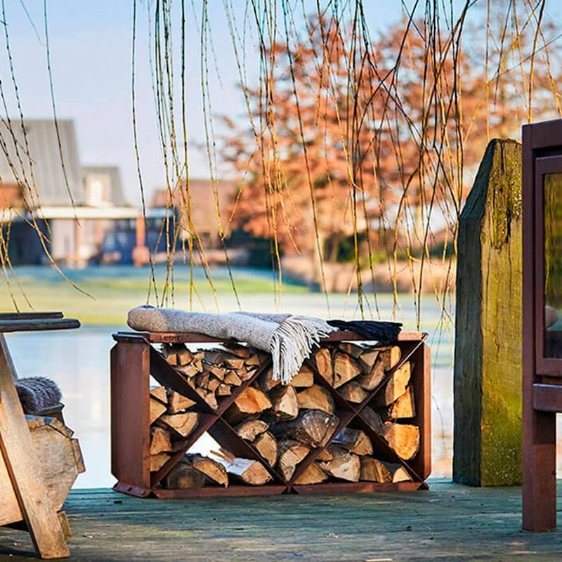 Corten steel firewood storage module BloXX