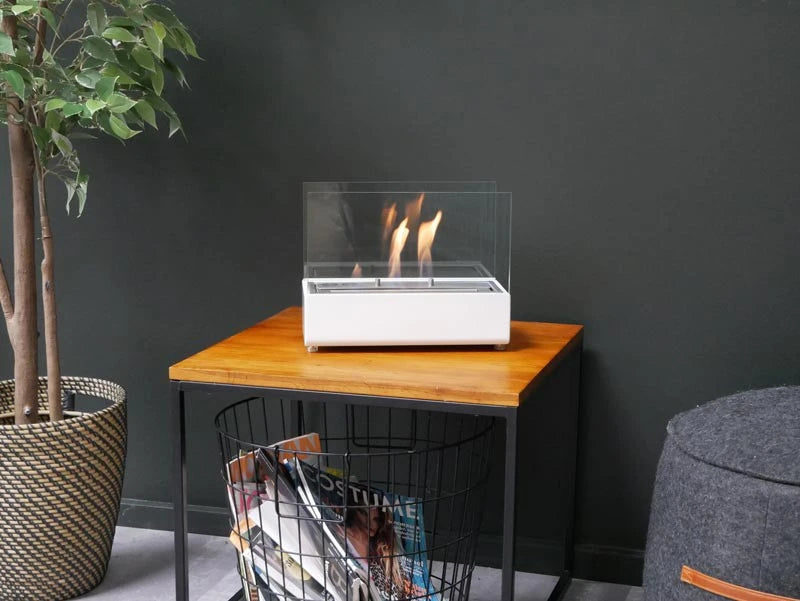 White Tabletop Bioethanol Fireplace