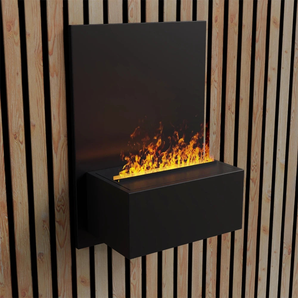 Brekke Wall-Mounted Water Vapour Fireplace - Black