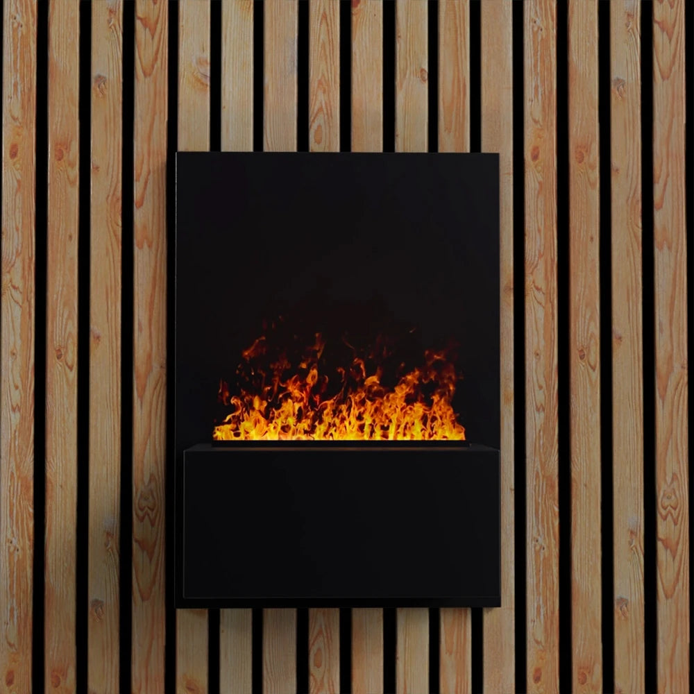 Brekke Wall-Mounted Water Vapour Fireplace - Black