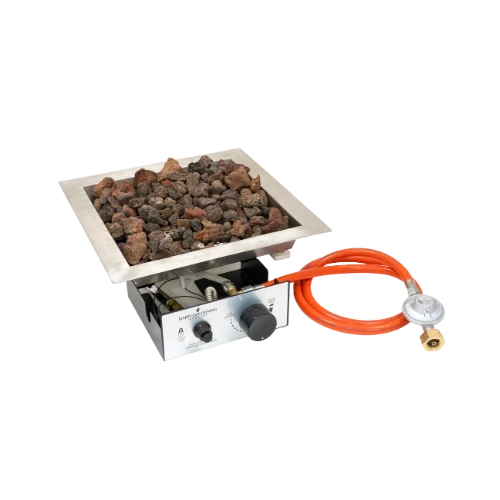 Queimador Quadrado 36x36cm – Queimador de Gás LPG Embutido para Mesas de Fogo