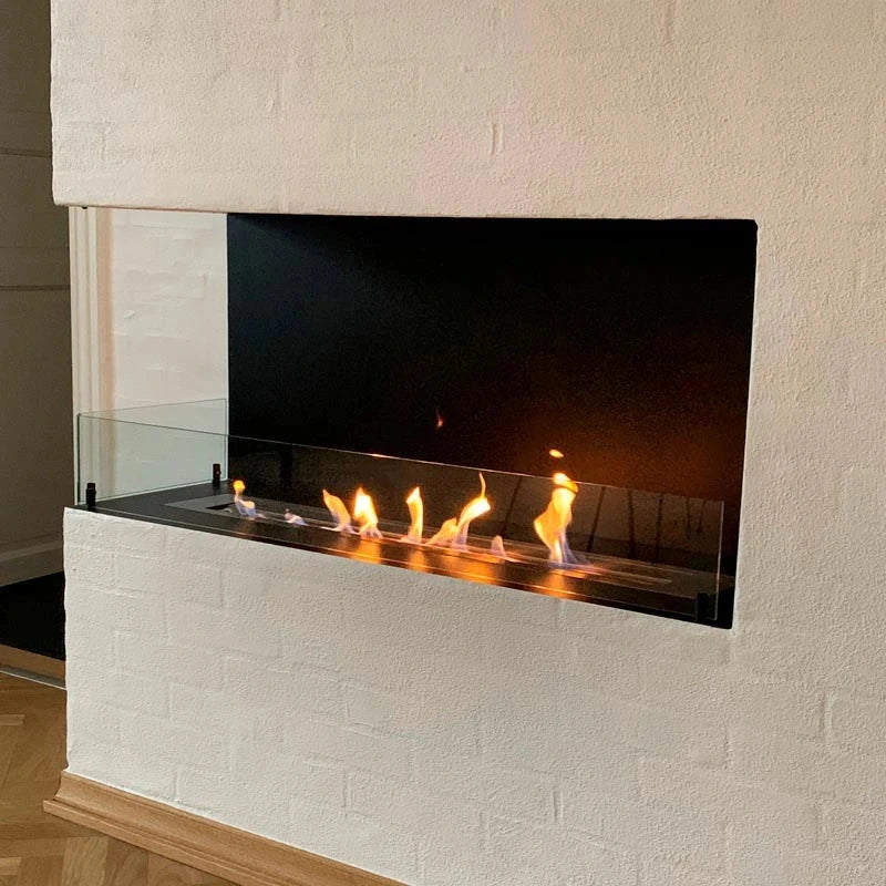 Foco Corner Left 1200 corner bioethanol fireplace installed in a customer's home