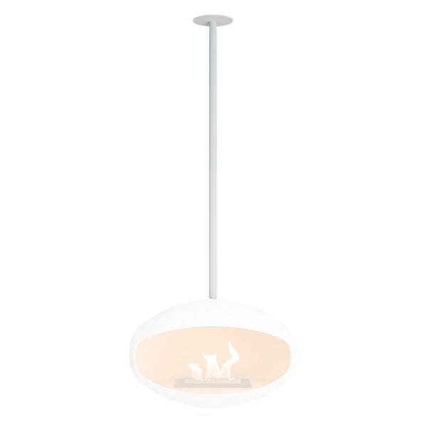 White Ceiling Mount and Rod - Cocoon Fires