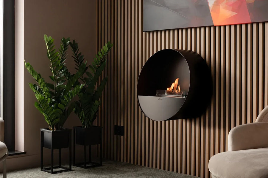 Wall mounted fireplace