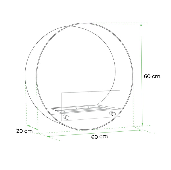 Delaware White - Round Wall Mounted Biofireplace