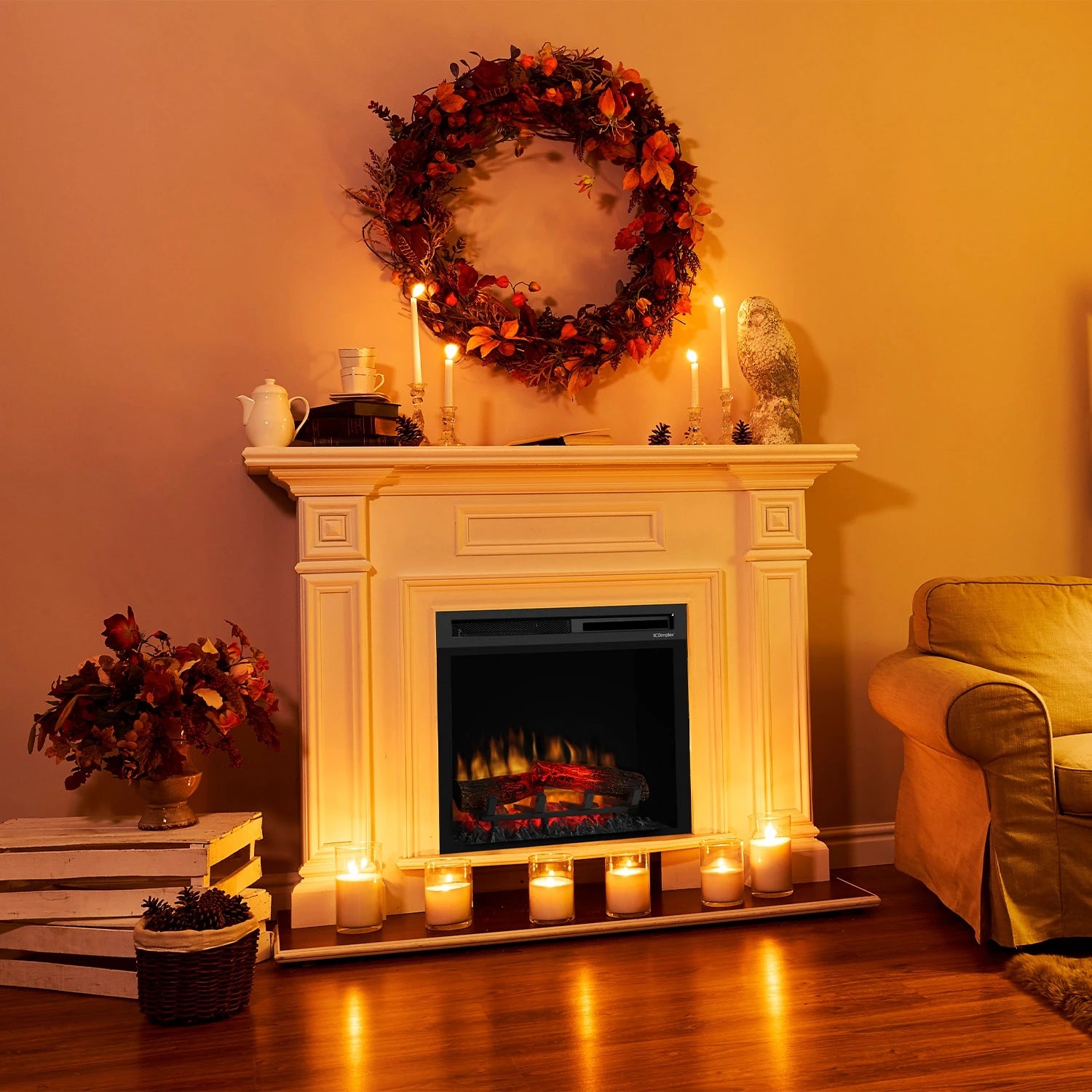XHDFirebox Electric Fireplace Insert - Black