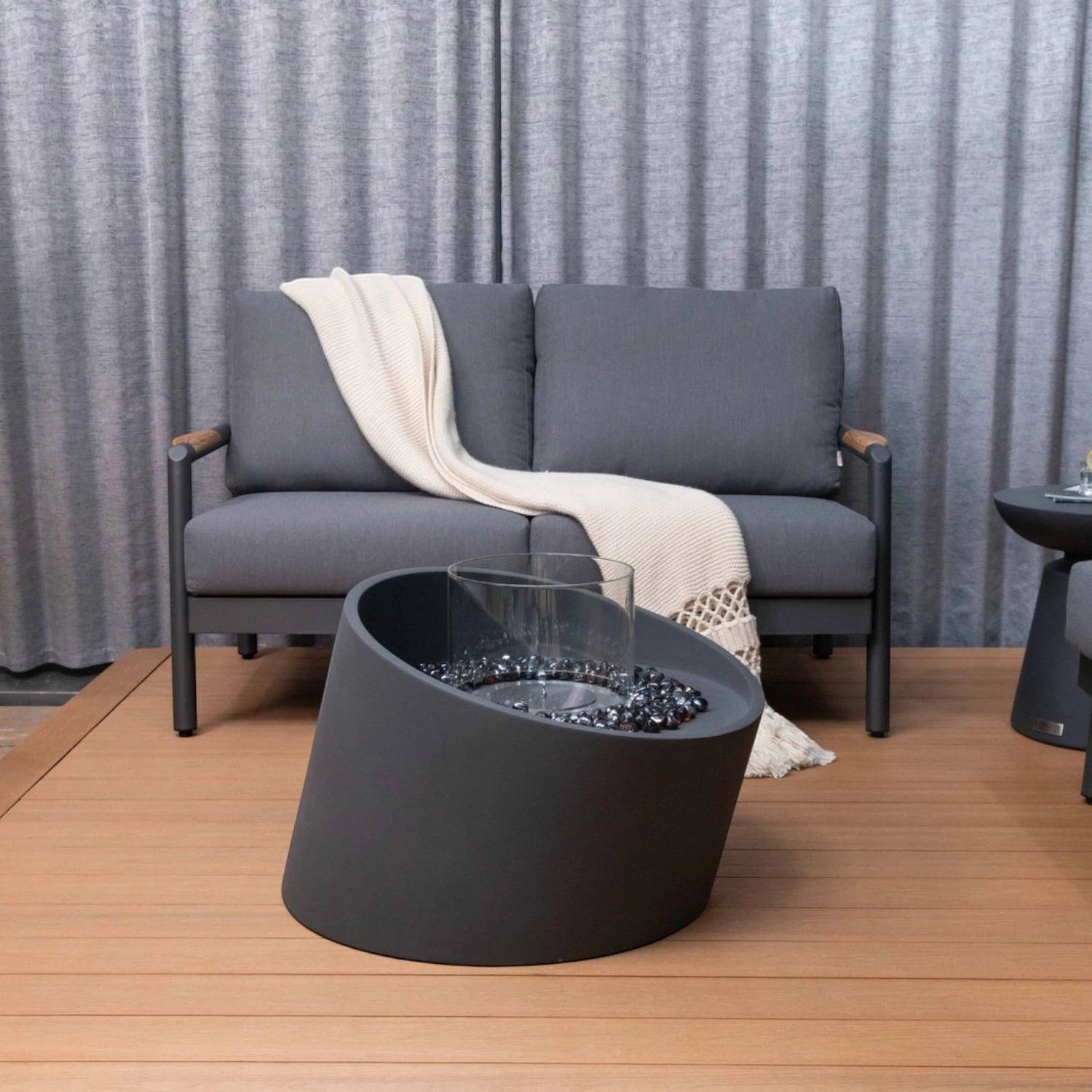 TORRE Bioethanol Fire Column – Slate Black
