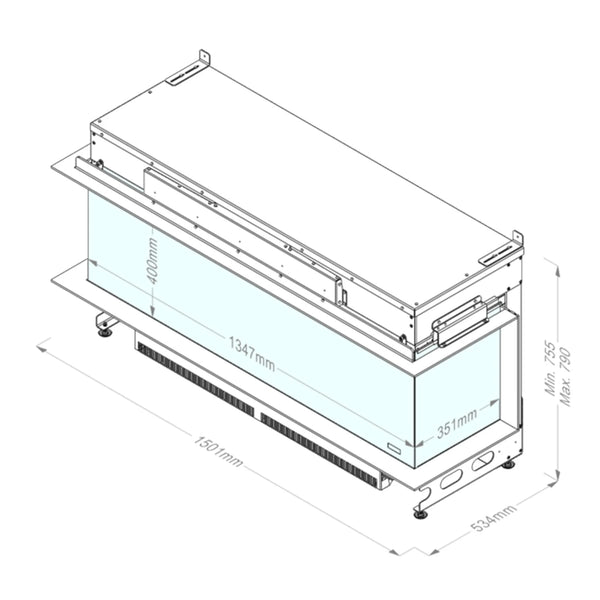 e-MatriX Linear 1300-400 III - Water Vapour Fireplace