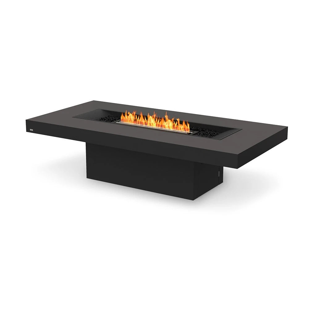 Gin 90 Chat bioethanol fire pit, wide rectangular social style