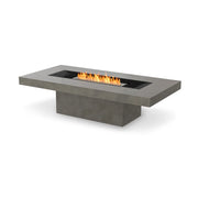 Gin 90 Chat bioethanol fire pit, wide rectangular social style