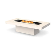 Gin 90 Chat bioethanol fire pit, wide rectangular social style