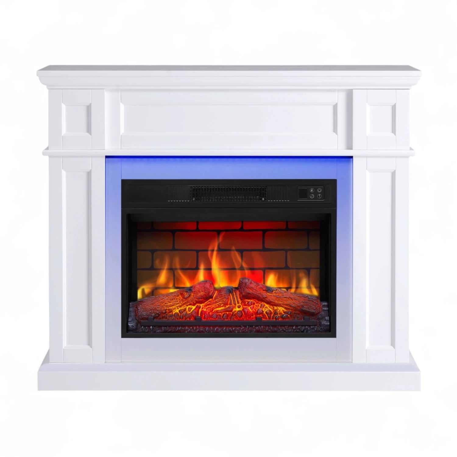 Linz Electric Fireplace - White - LED Lighting