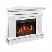 Albion Corner Electric Fireplace - White