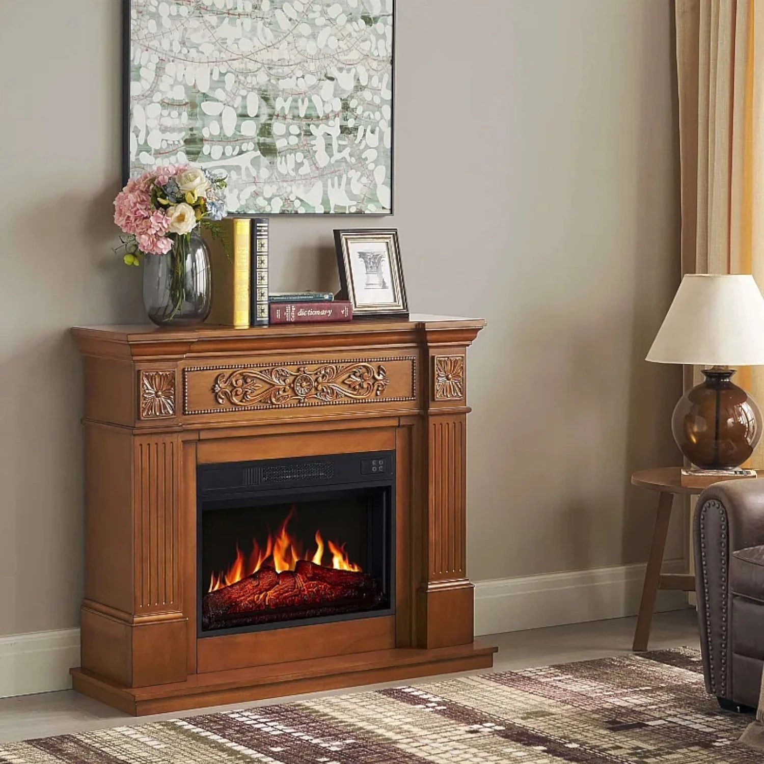 Toscana Electric Fireplace Suite - Oak