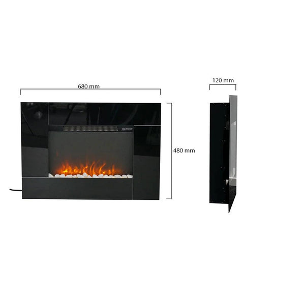 Bute Mirror Electric Fireplace - Black