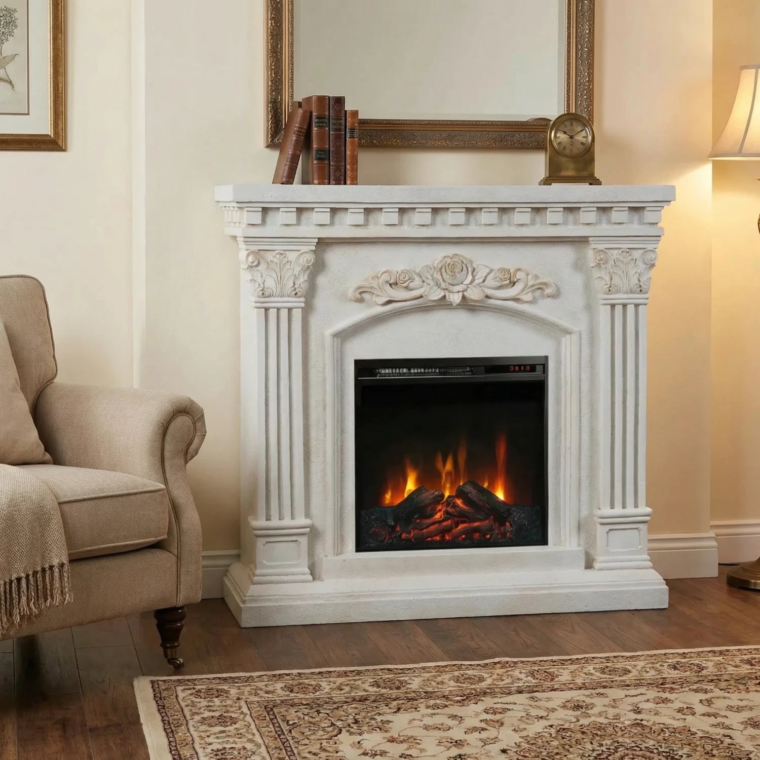 Freyr Electric Fireplace –  with Eldur 18" Insert