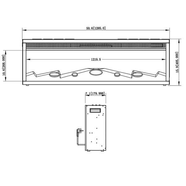 Lareiras Elétricas Embutidas LED Clássico - 129 cm