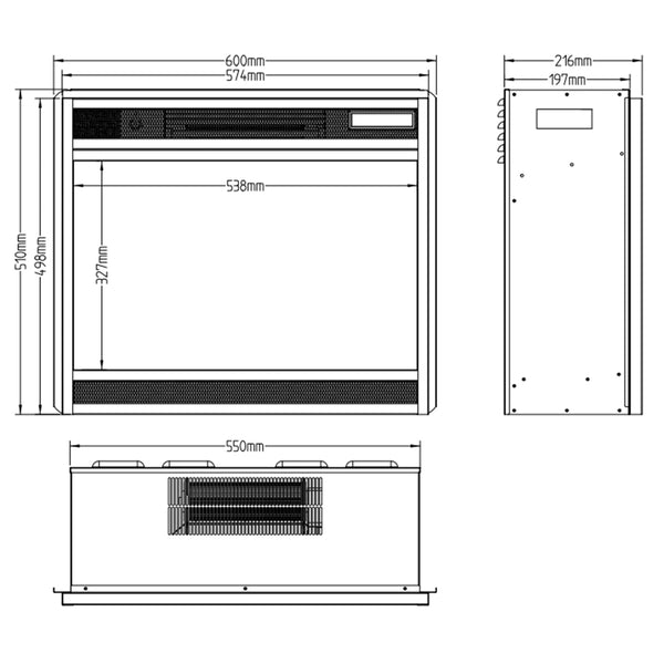 Lareira Elétrica LED - 60 cm