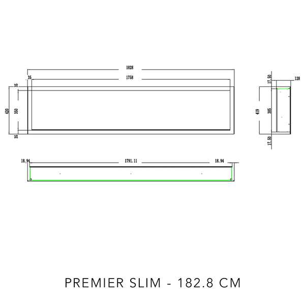 Premier Slim - Lareira Elétrica - Preta