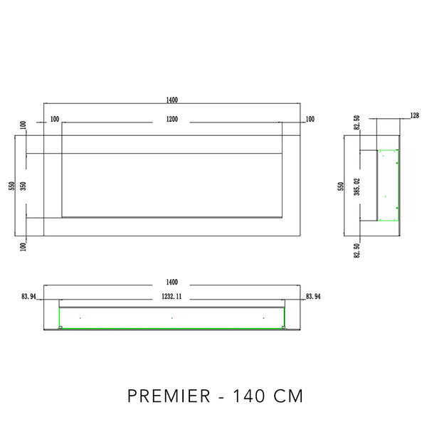Premier - Lareira Elétrica - Preta