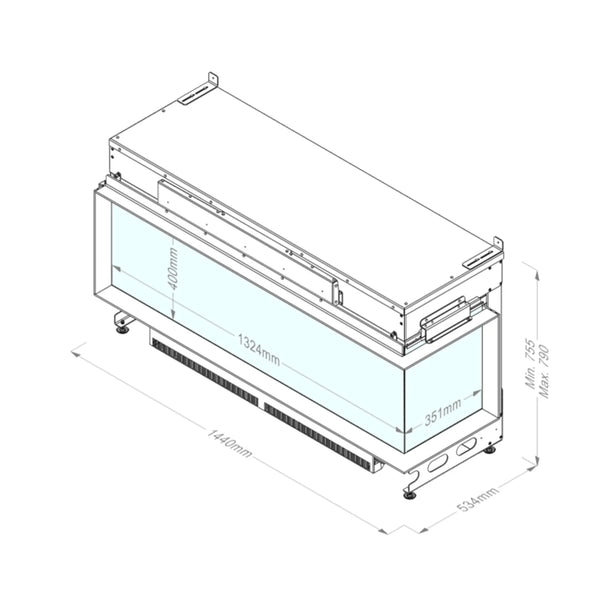 e-MatriX 1300-400 IIL - Corner Built-in Water Vapour Fireplace