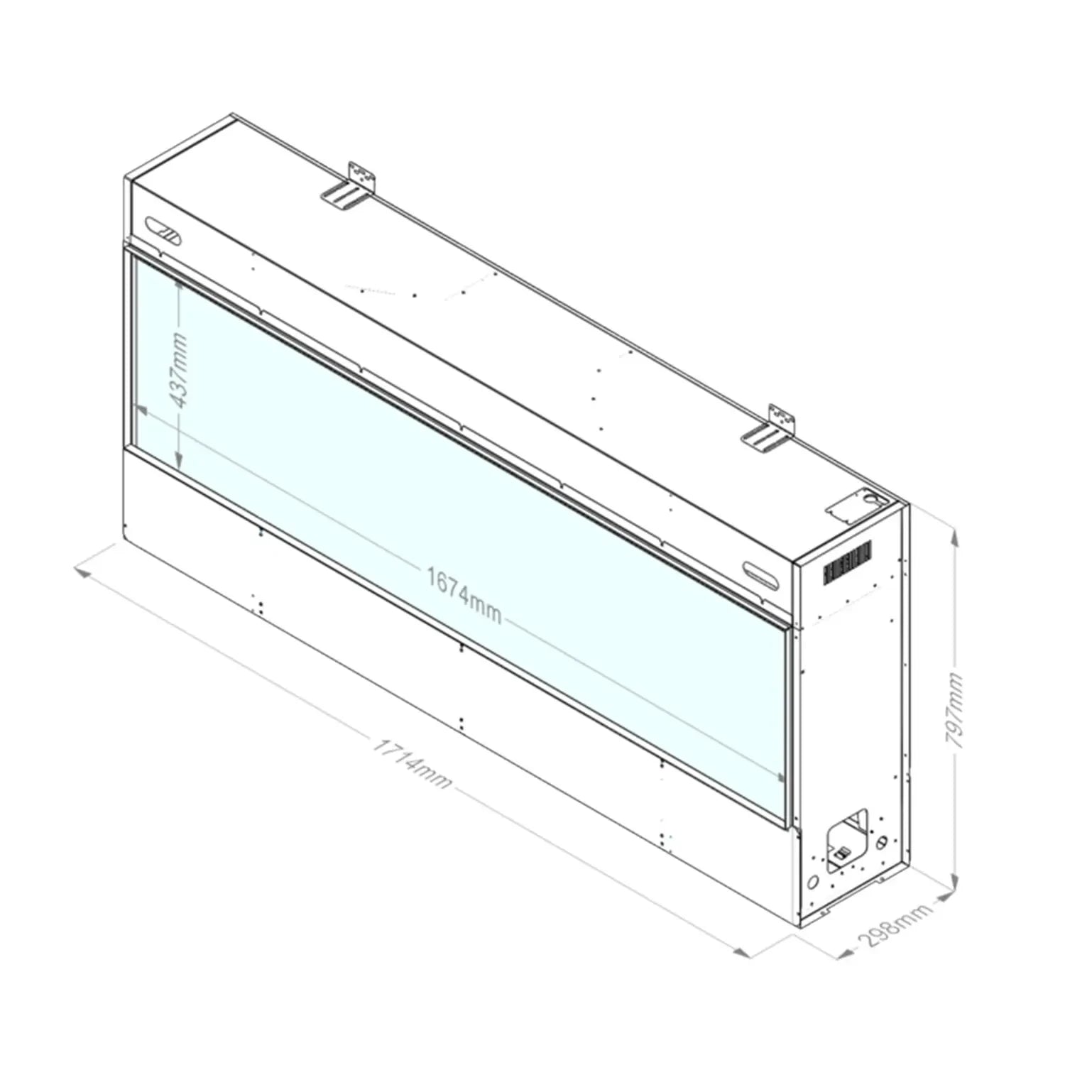 Faber e-SliM Linear 1700-450 I one-sided built-in water vapours fireplace