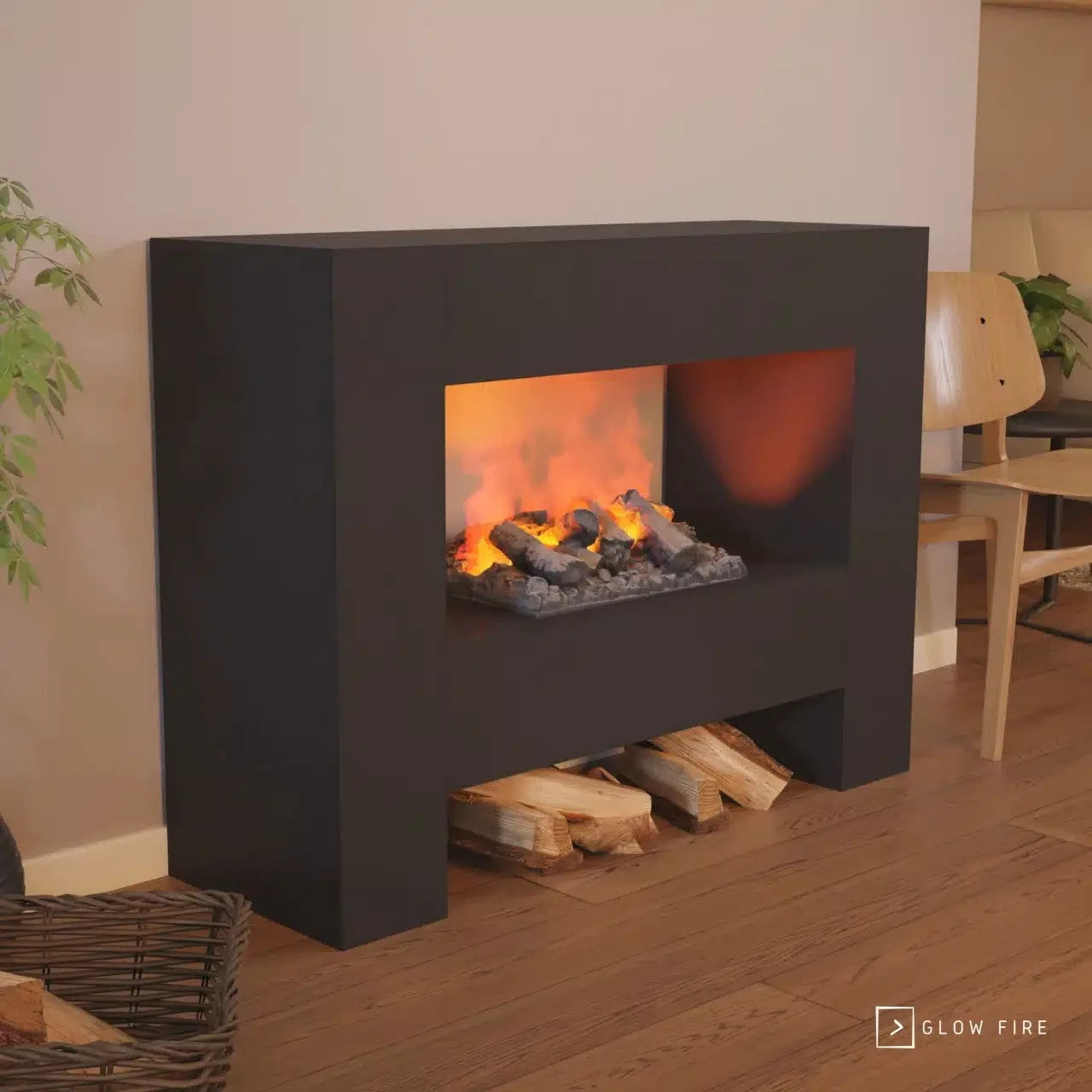 Fallada Preto - OMC 600 | Lareira a Vapor de Água Independente