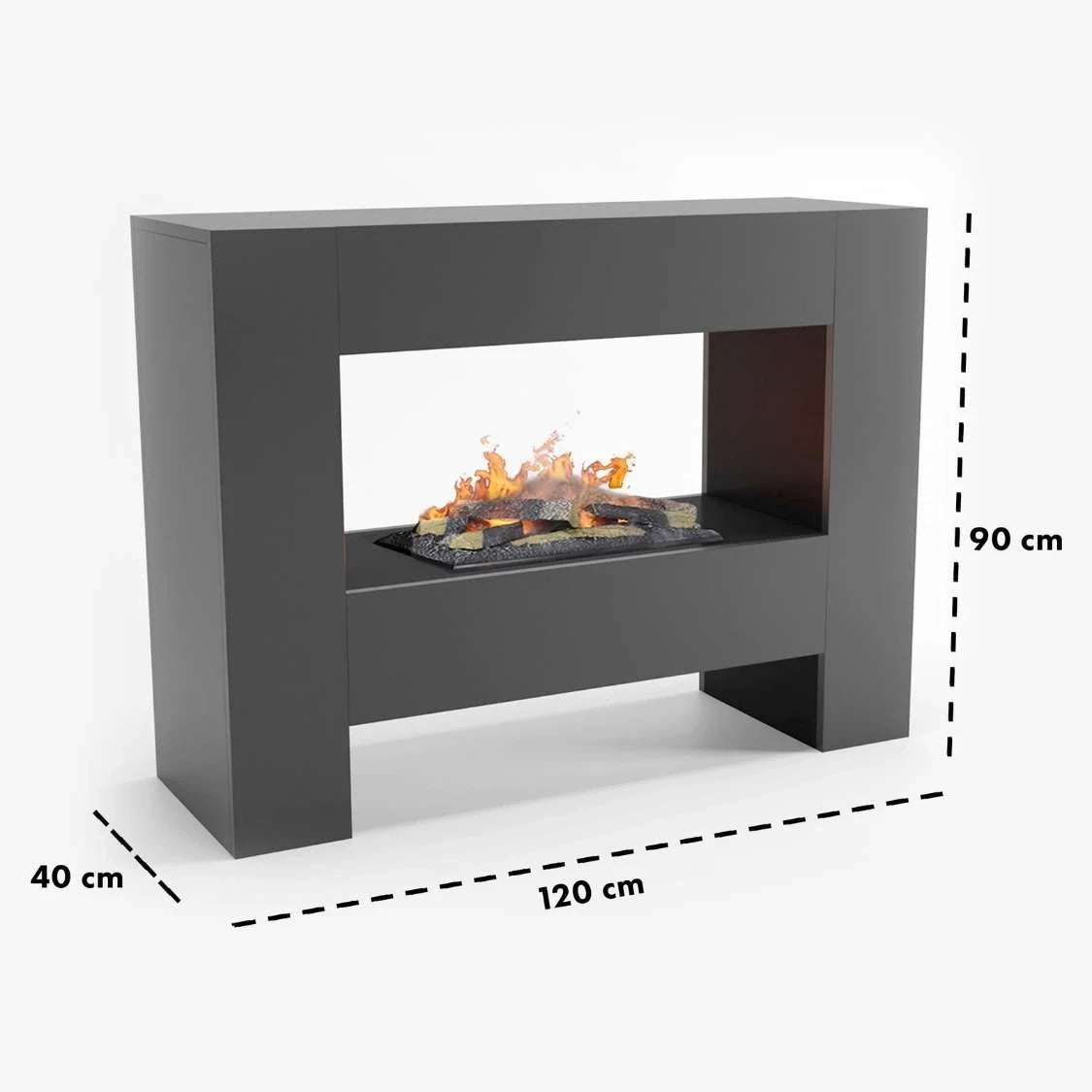 Fallada Grey - OMC 600 | Freestanding Water Vapour Fireplace