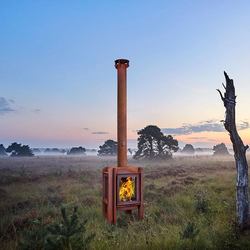RB73 Fennek 50 outdoor garden fireplace in corten steel