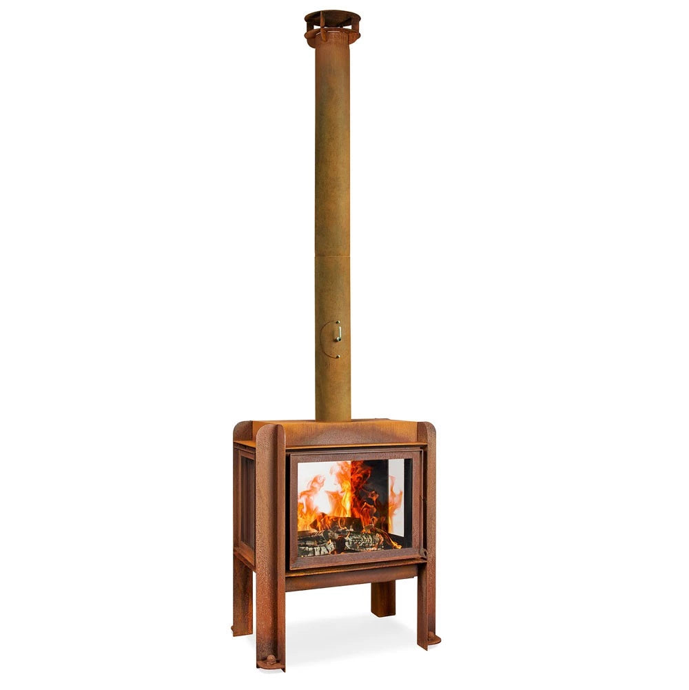 RB73 Fennek 80 corten steel outdoor garden wood-burning fireplace