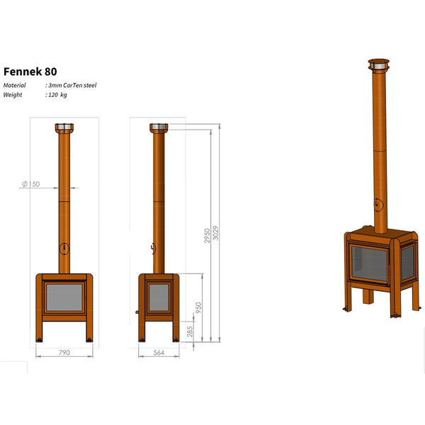 Fennek 80 Garden Fireplace