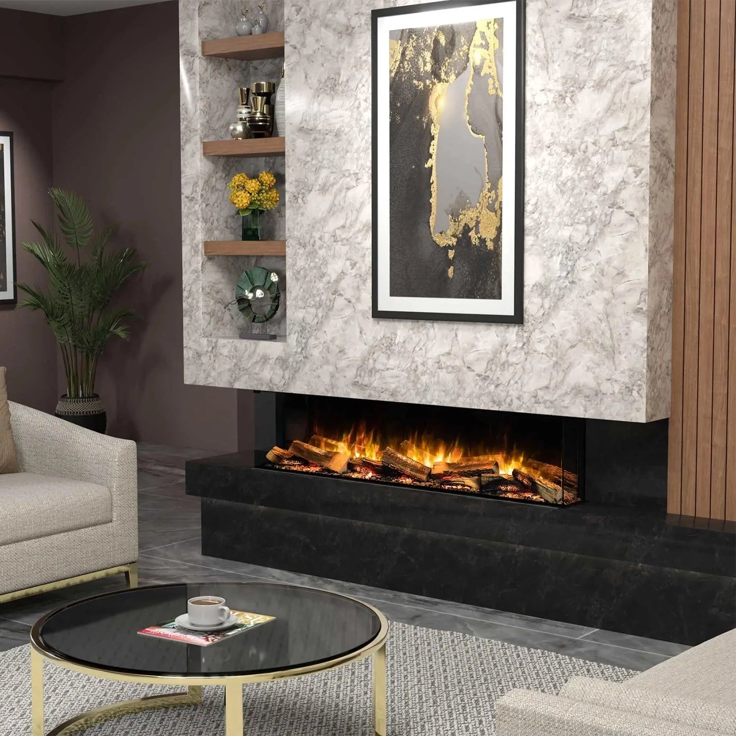 Flamerite Fires E-FX 1500 - 59" Built-In Electric Fireplace