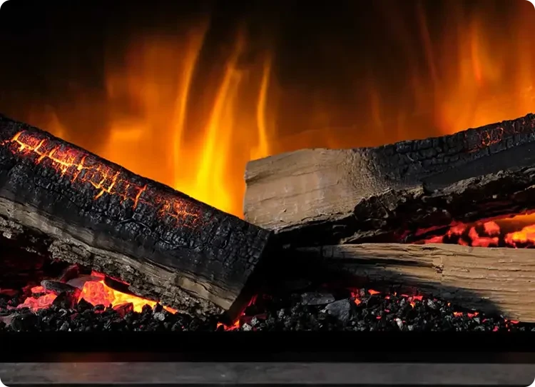 Flamerite fires electric fireplace glowing logs
