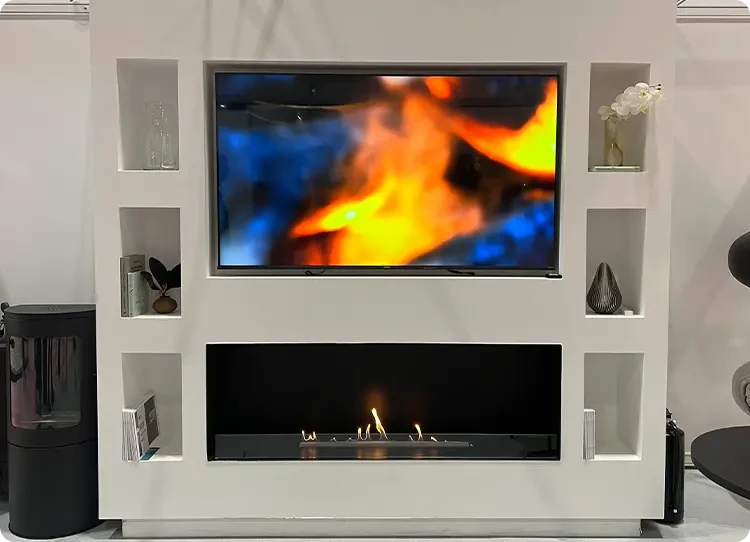 Bioethanol Fireplace media wall