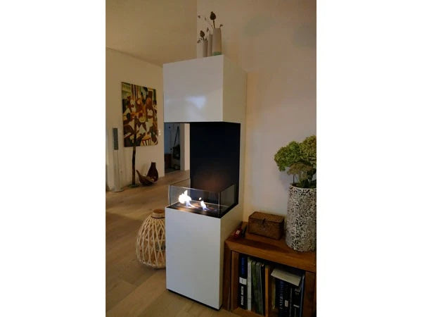 Open 3-Sided Bio Fireplace - White