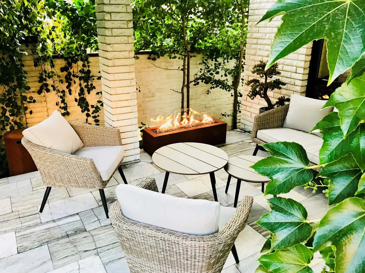Planika Galio Outdoor Gas Fireplace with automatic control system