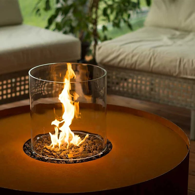 Planika Galio Fire Pit Corten Automatic Outdoor Gas Fireplace