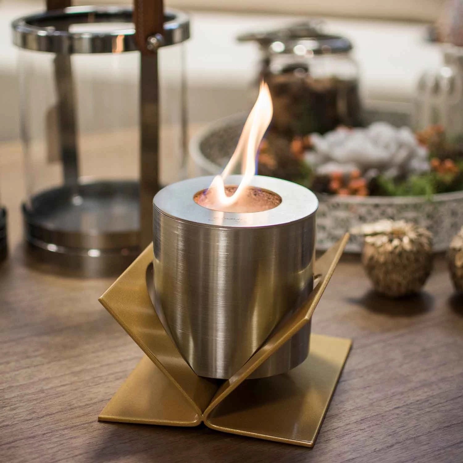 Kivo Table Fireplace - Golden GlammFire