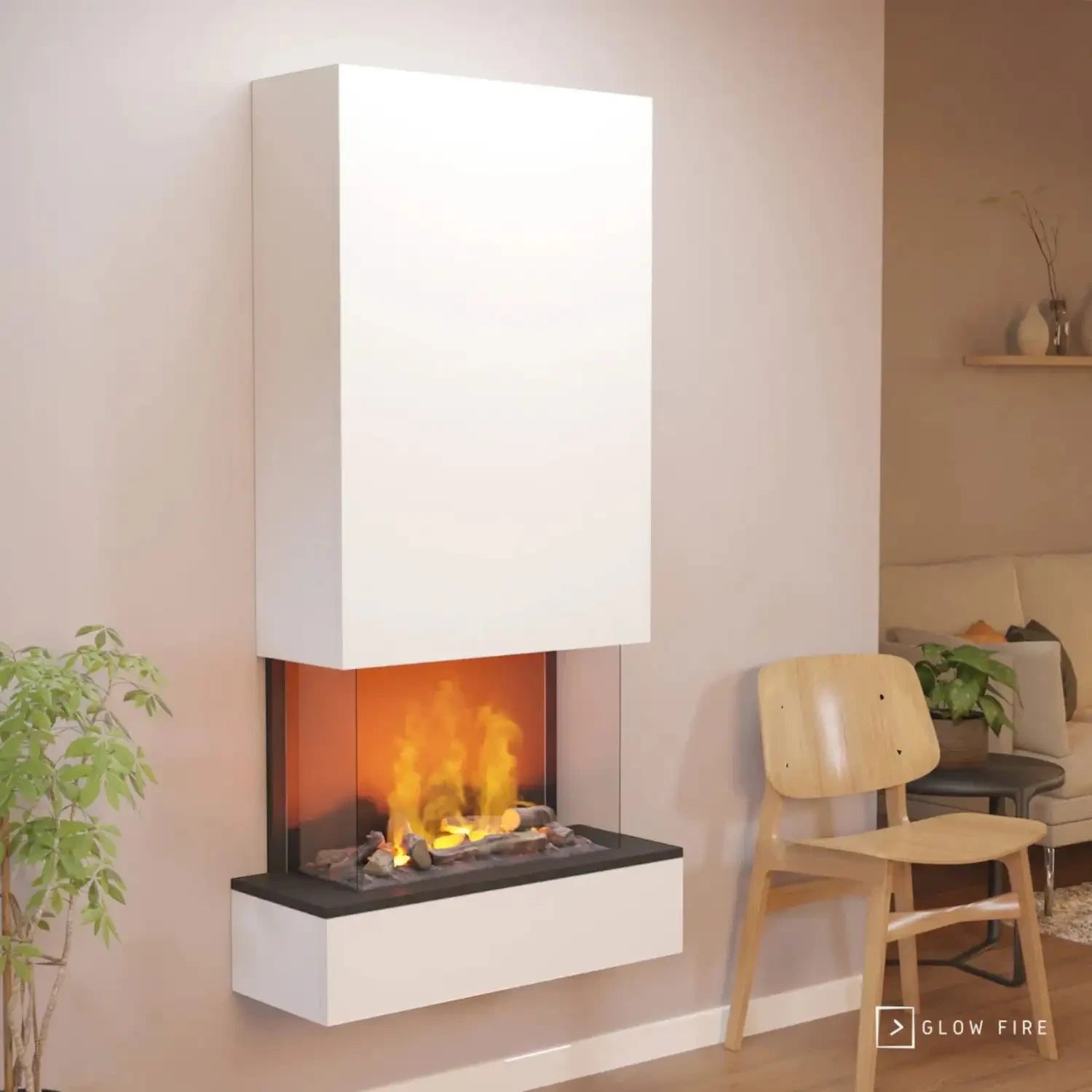 Hölderlin Alta Branco OMC 600 – Lareira a Vapor de Água Montada na Parede