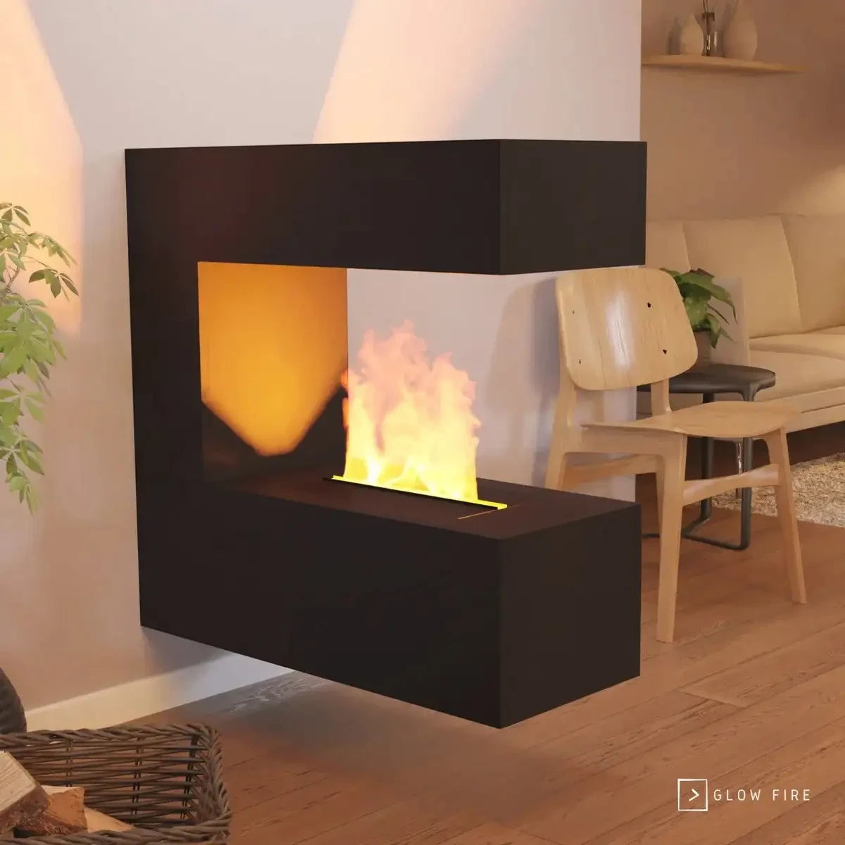 Schiller Parede Preto - OMC 400 | Lareira a Vapor de Água Montada na Parede