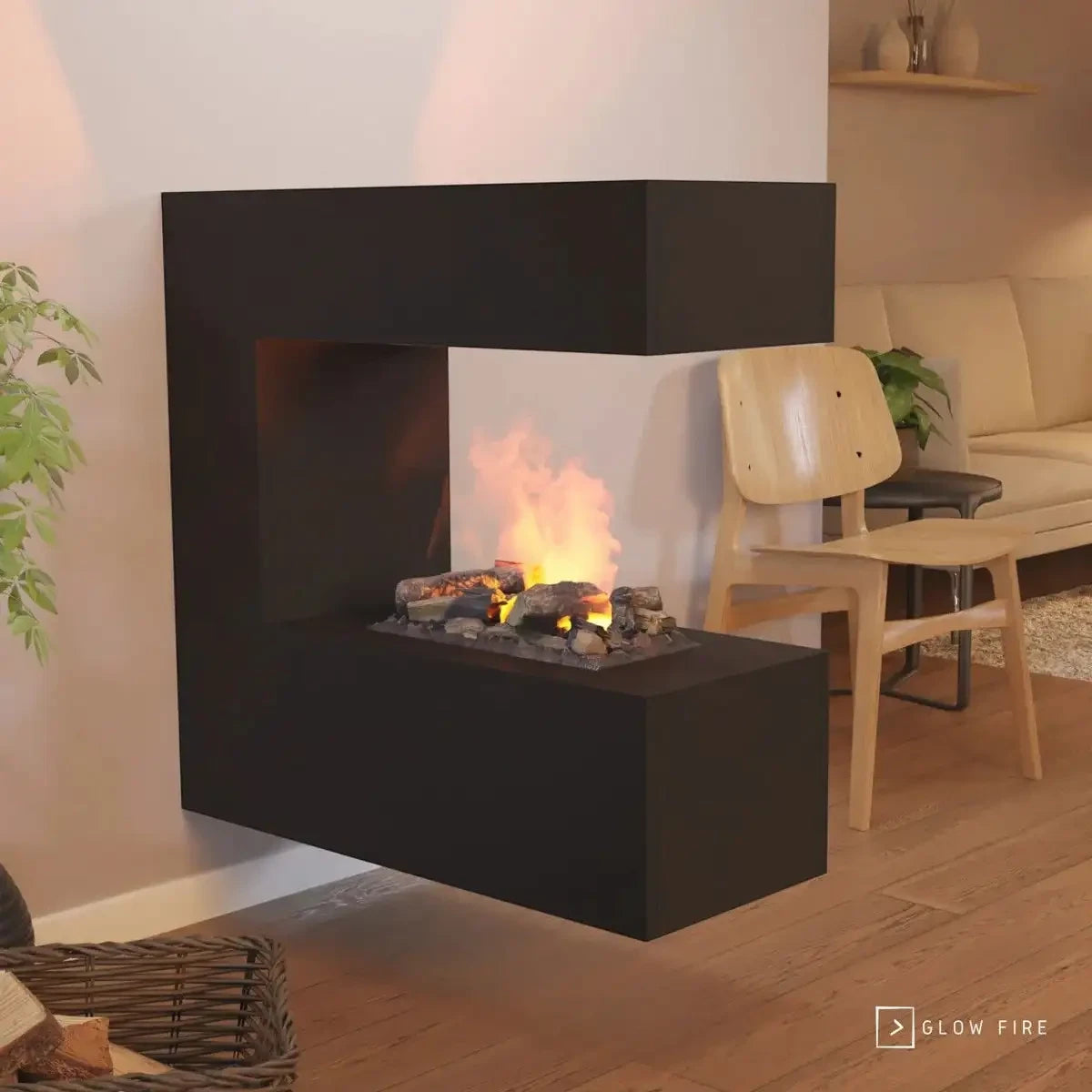 Schiller Parede Preto - OMC 400 | Lareira a Vapor de Água Montada na Parede