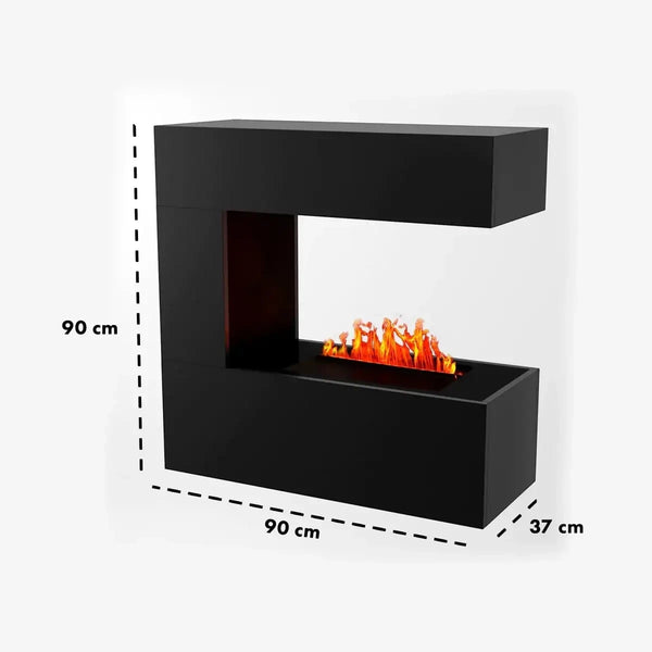 Schiller Parede Preto - OMC 400 | Lareira a Vapor de Água Montada na Parede