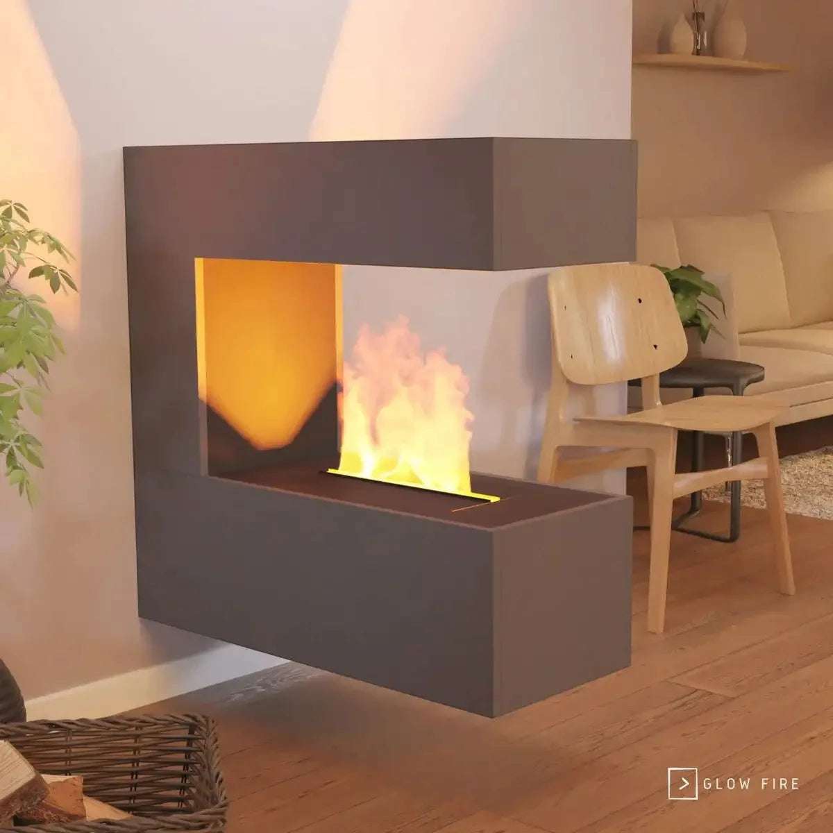 Schiller Wall Grey - OMC 400 | Wall-mounted Water Vapour Fireplace